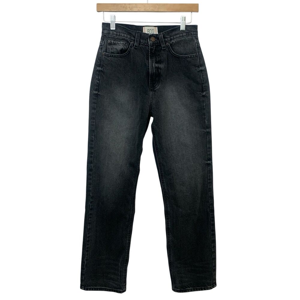 BDG Women’s Cowboy Jean Black High Rise Straight Leg Size 26 Cotton